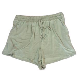 ​TBH SHORTS XL GREEN WOMEN CASUAL LOUNGE SLEEP DRAWSTRING ELASTIC WAIST SHORT...